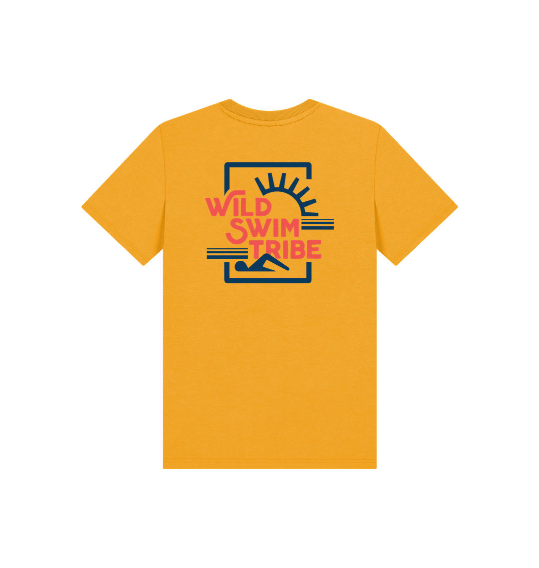 Mustard Printed Kids T-Shirt Back