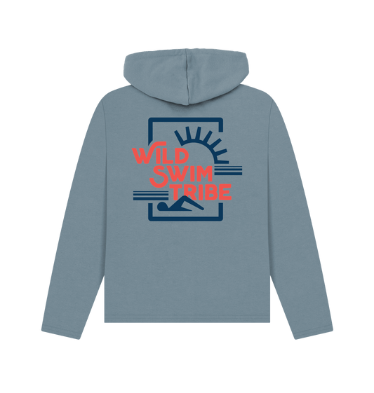 Stone Blue Printed Hoody