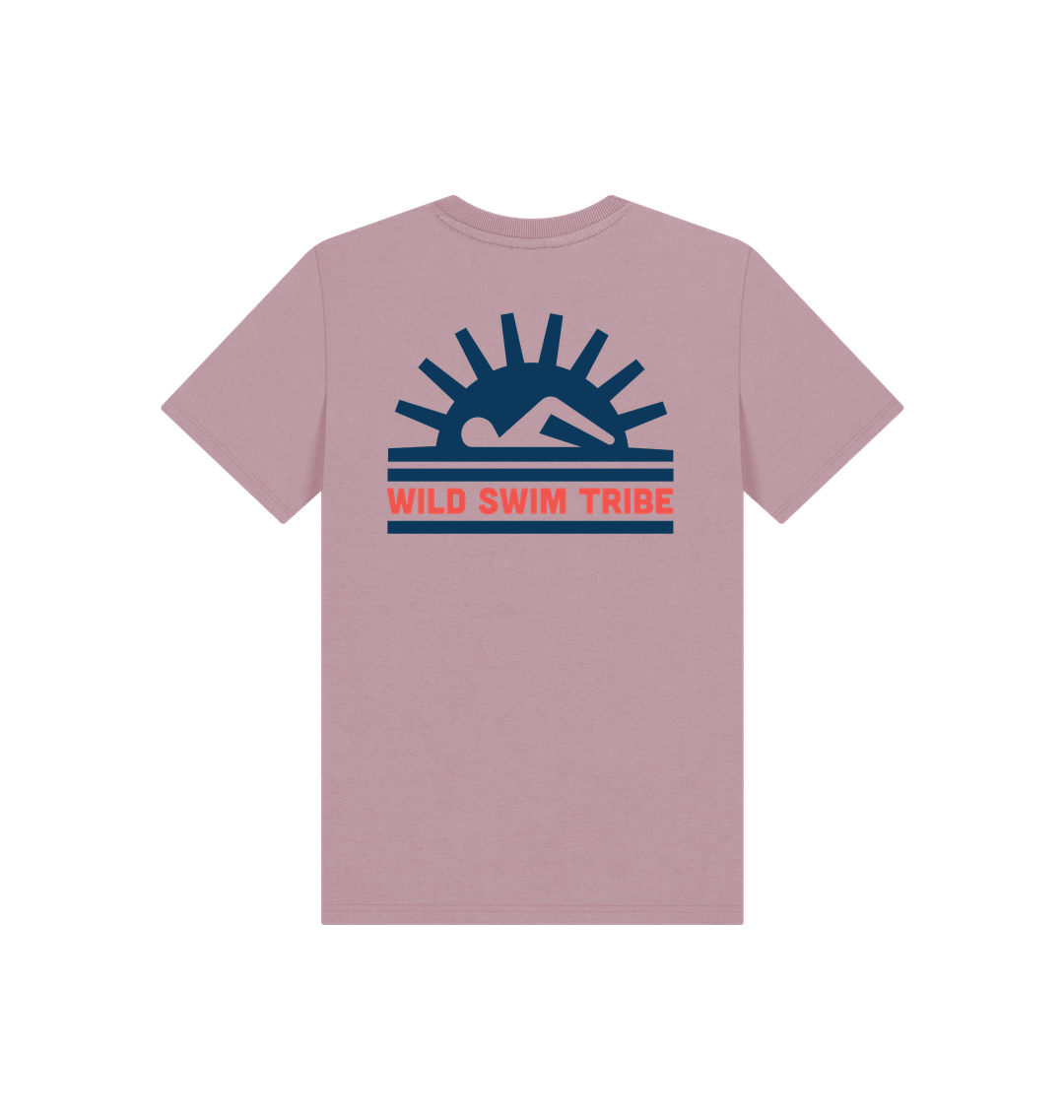 Mauve Printed Kids T-Shirt Back