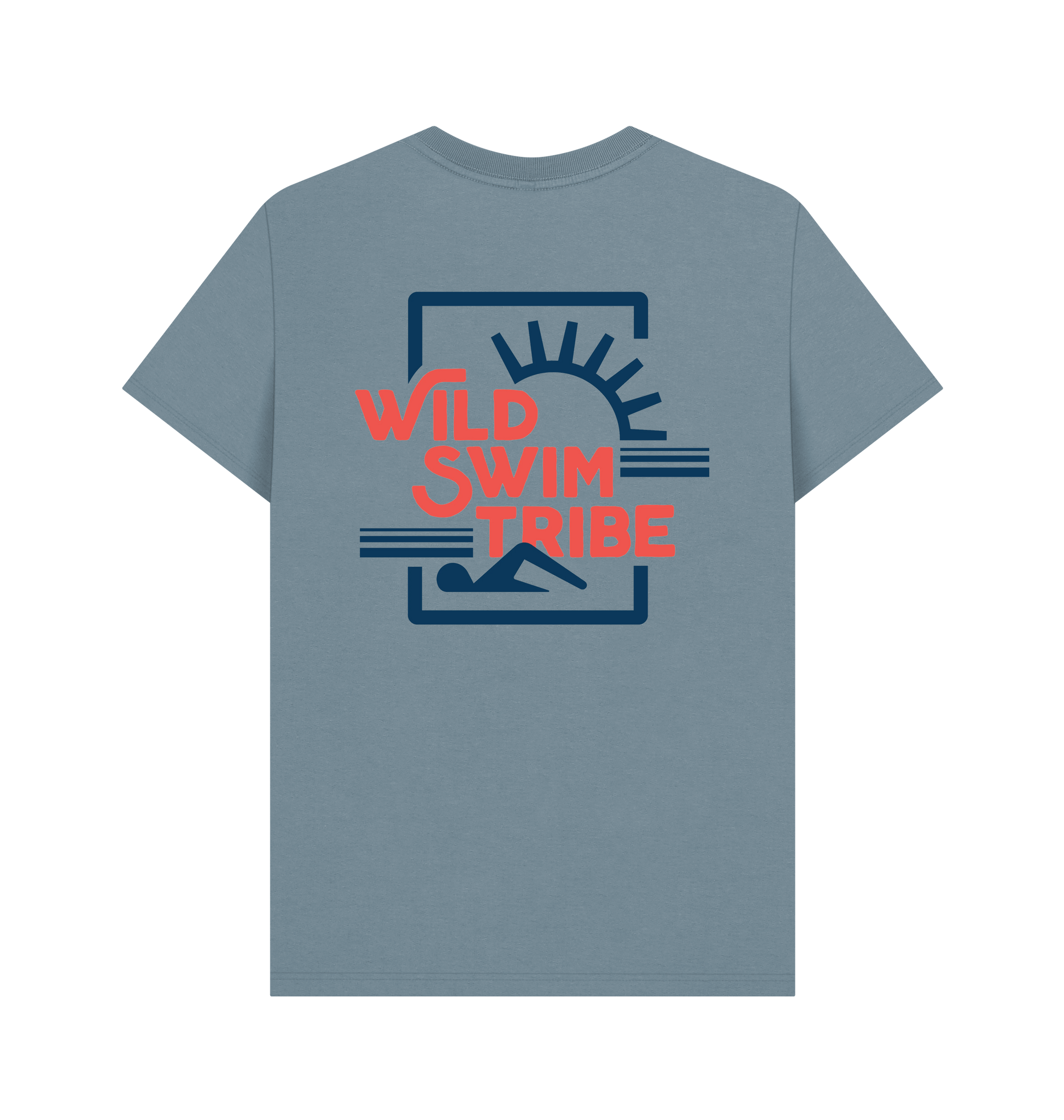 Stone Blue Printed T-shirt Back