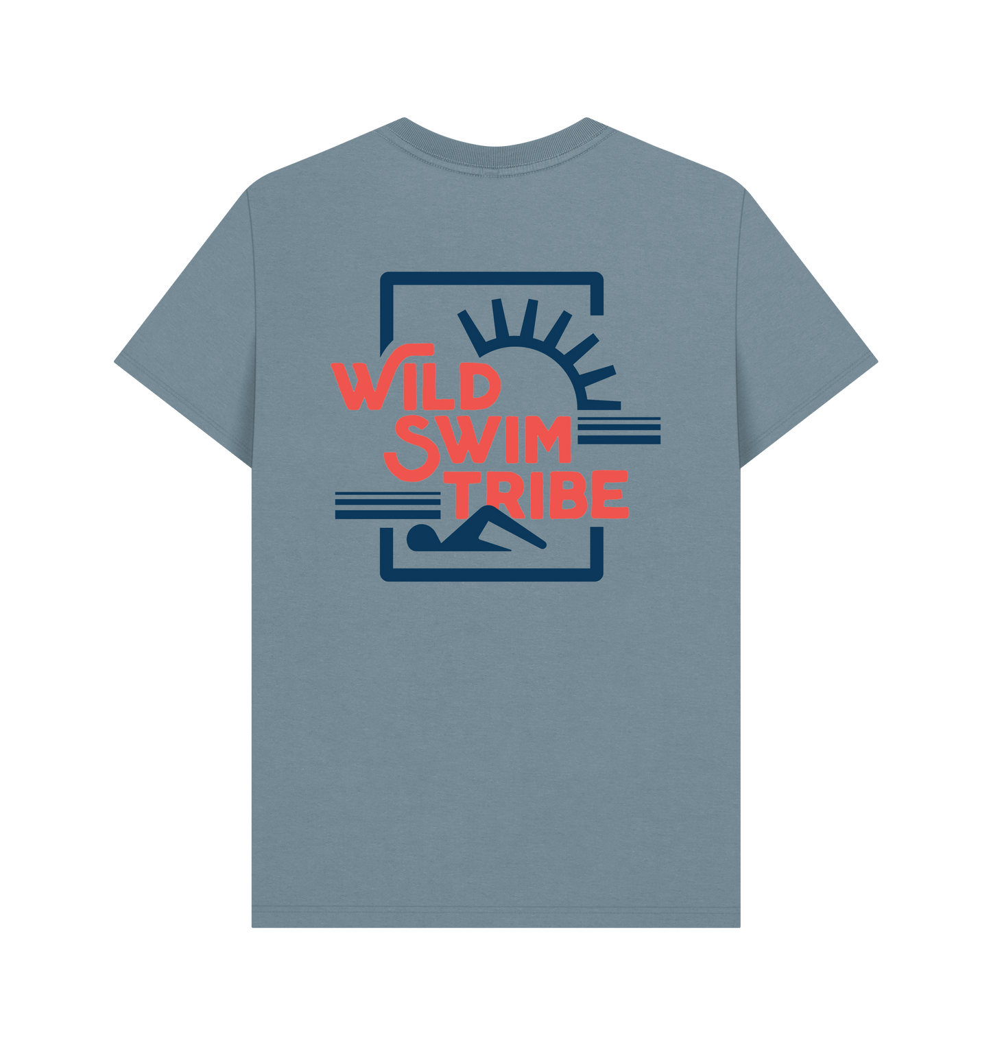 Stone Blue Printed T-shirt Back