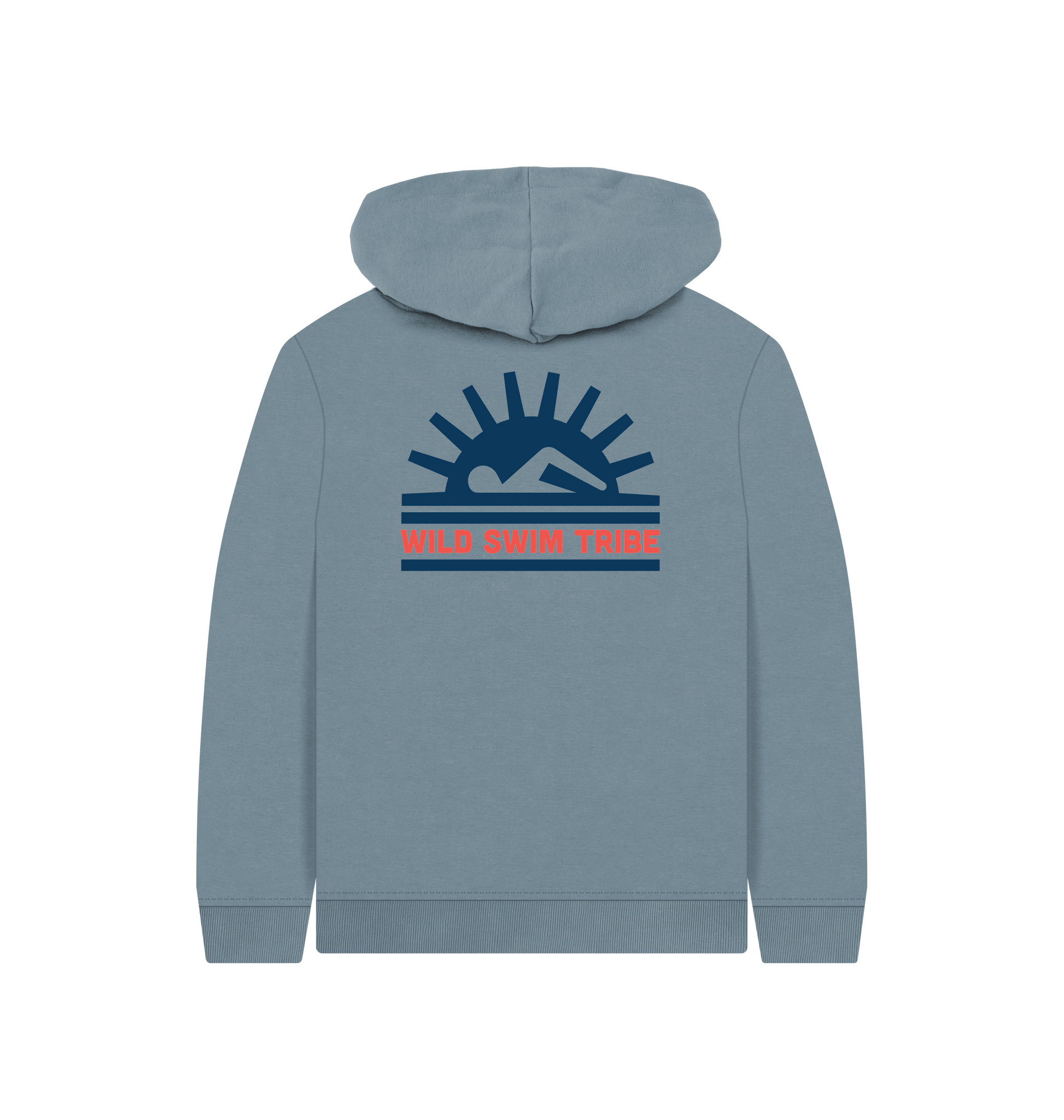 Stone Blue Printed Kids Hoodie