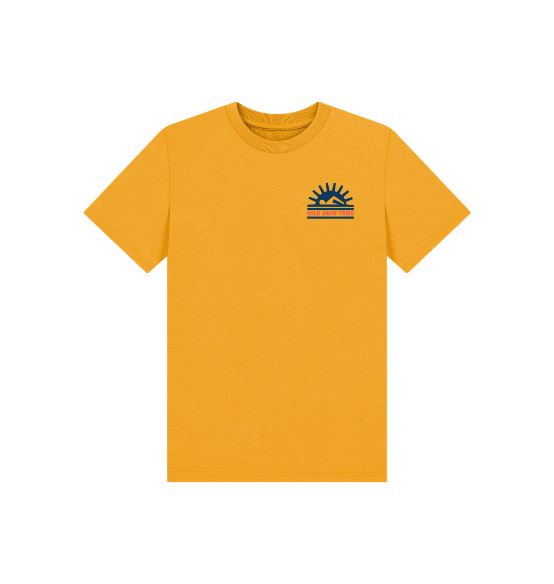 Mustard Printed Kids T-Shirt Front