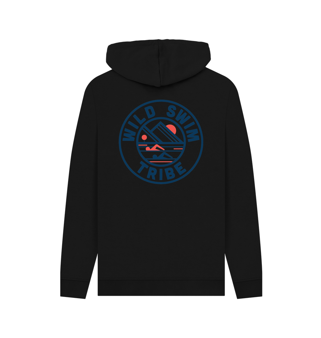 Black Printed Hoody Back