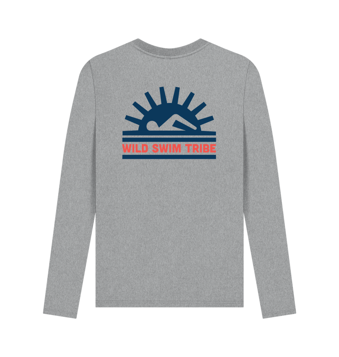 Athletic Grey Printed Long Sleeve T Shirt Back