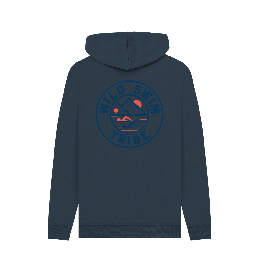 Navy Printed Hoody Back