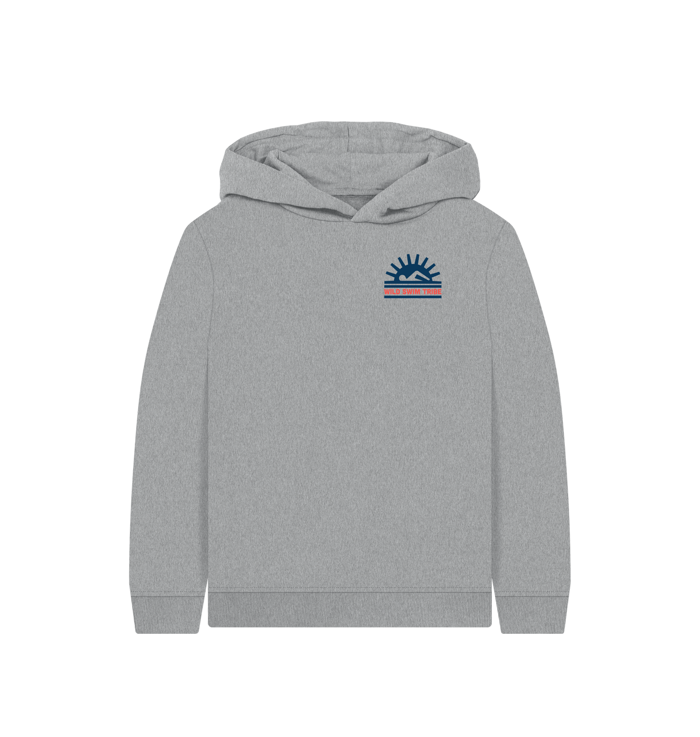 Athletic Grey Printed Kids Hoodie