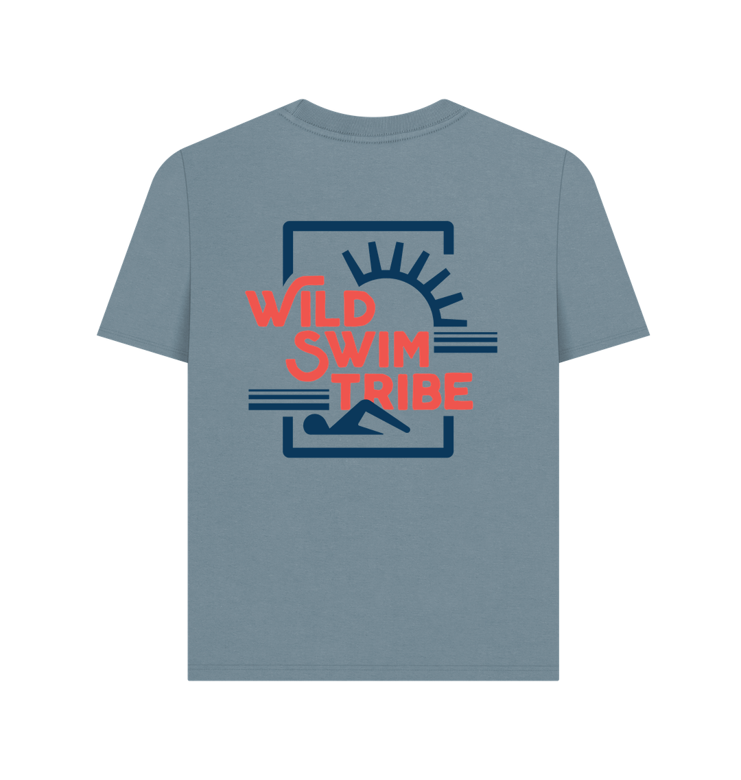 Stone Blue Printed T-shirt Back