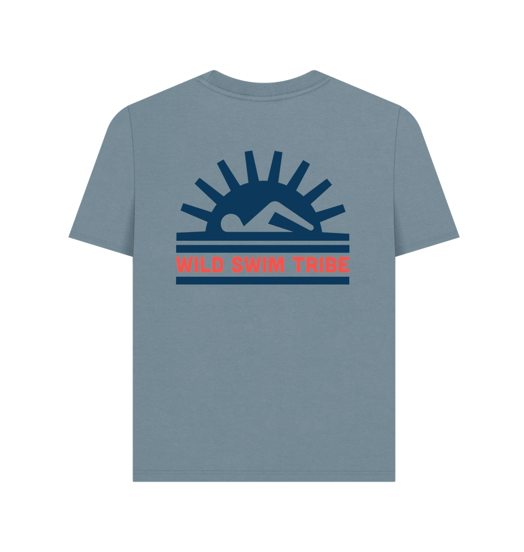 Stone Blue Printed T-shirt Back