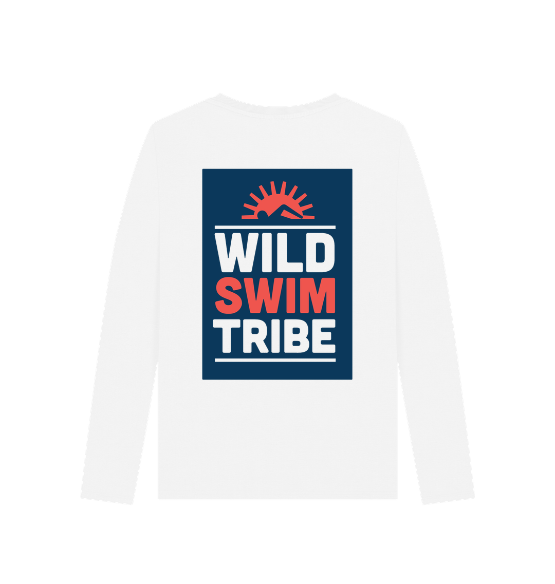 White Printed Long Sleeve T Shirt Back