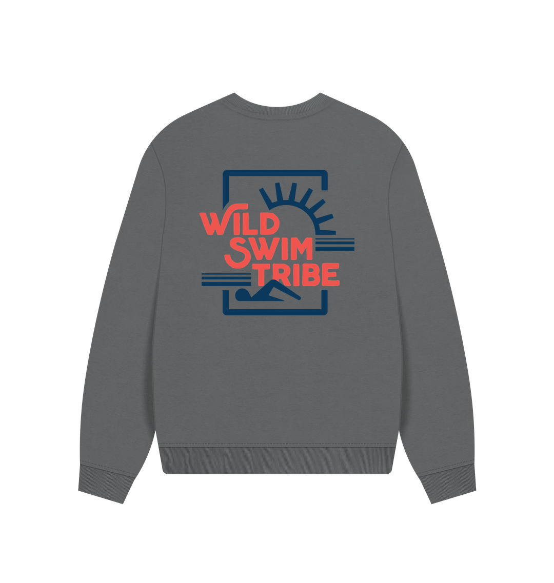 Slate Grey Printed Sweater Back