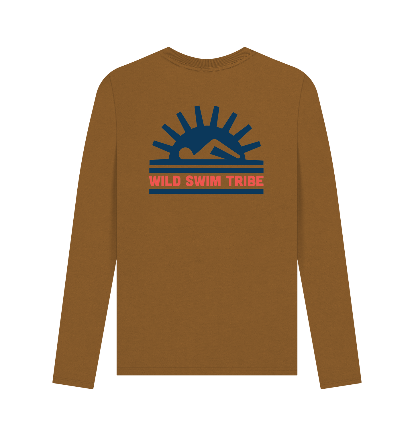 Brown Printed Long Sleeve T Shirt