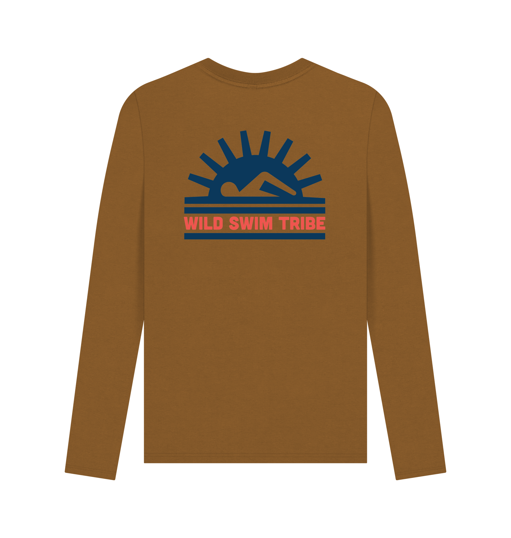 Brown Printed Long Sleeve T Shirt