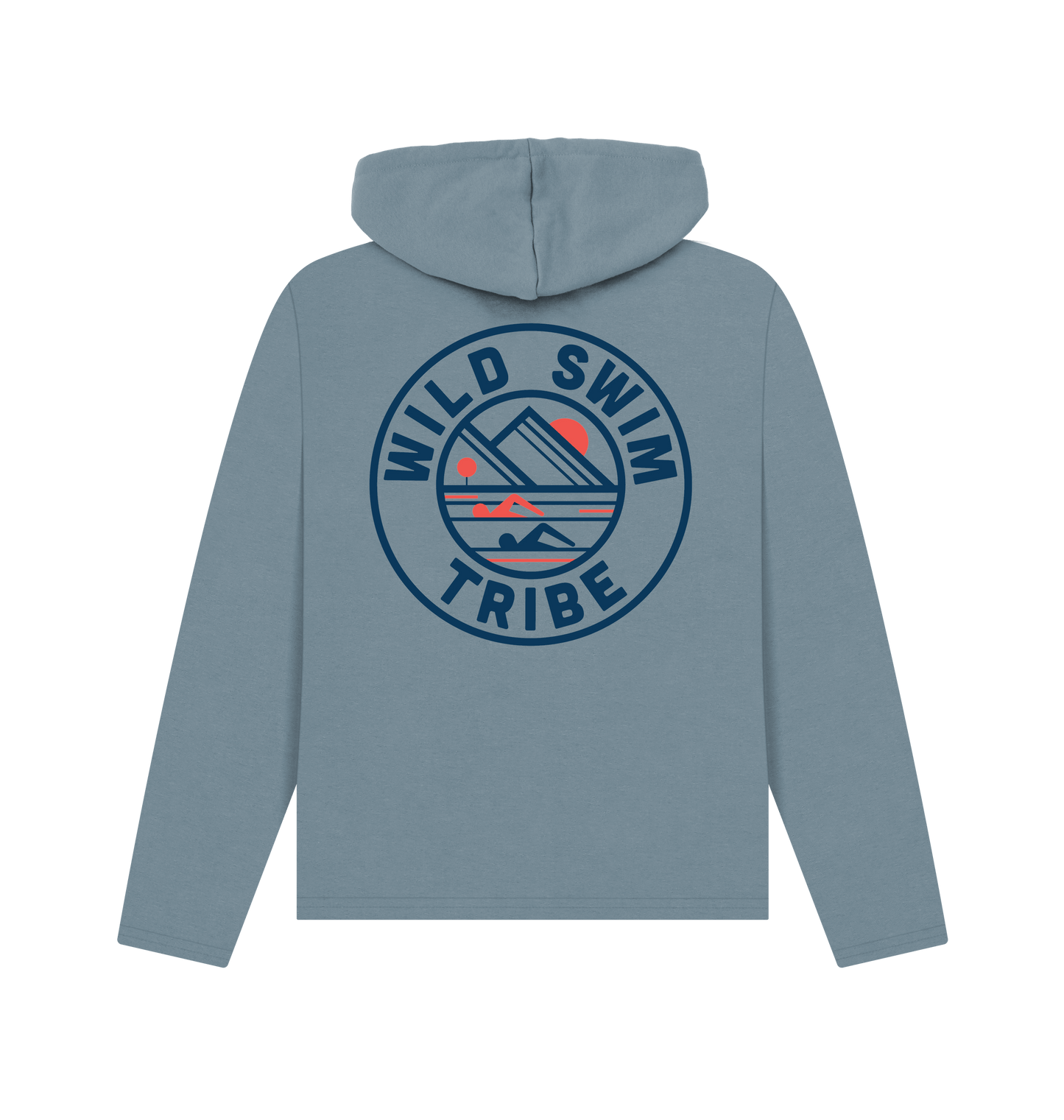 Stone Blue Printed Hoody