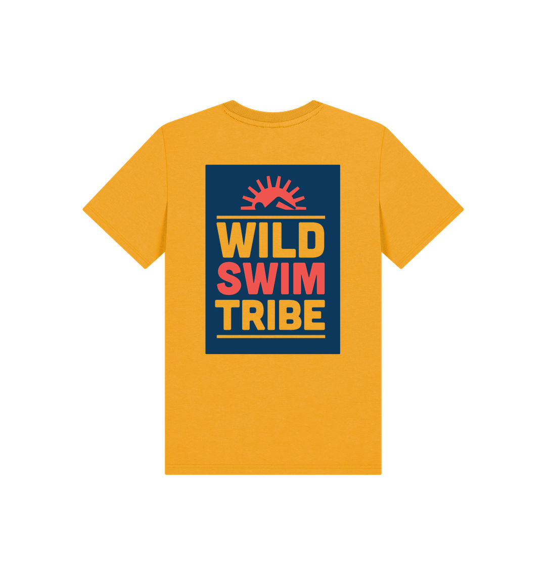 Mustard Printed Kids T-Shirt Back