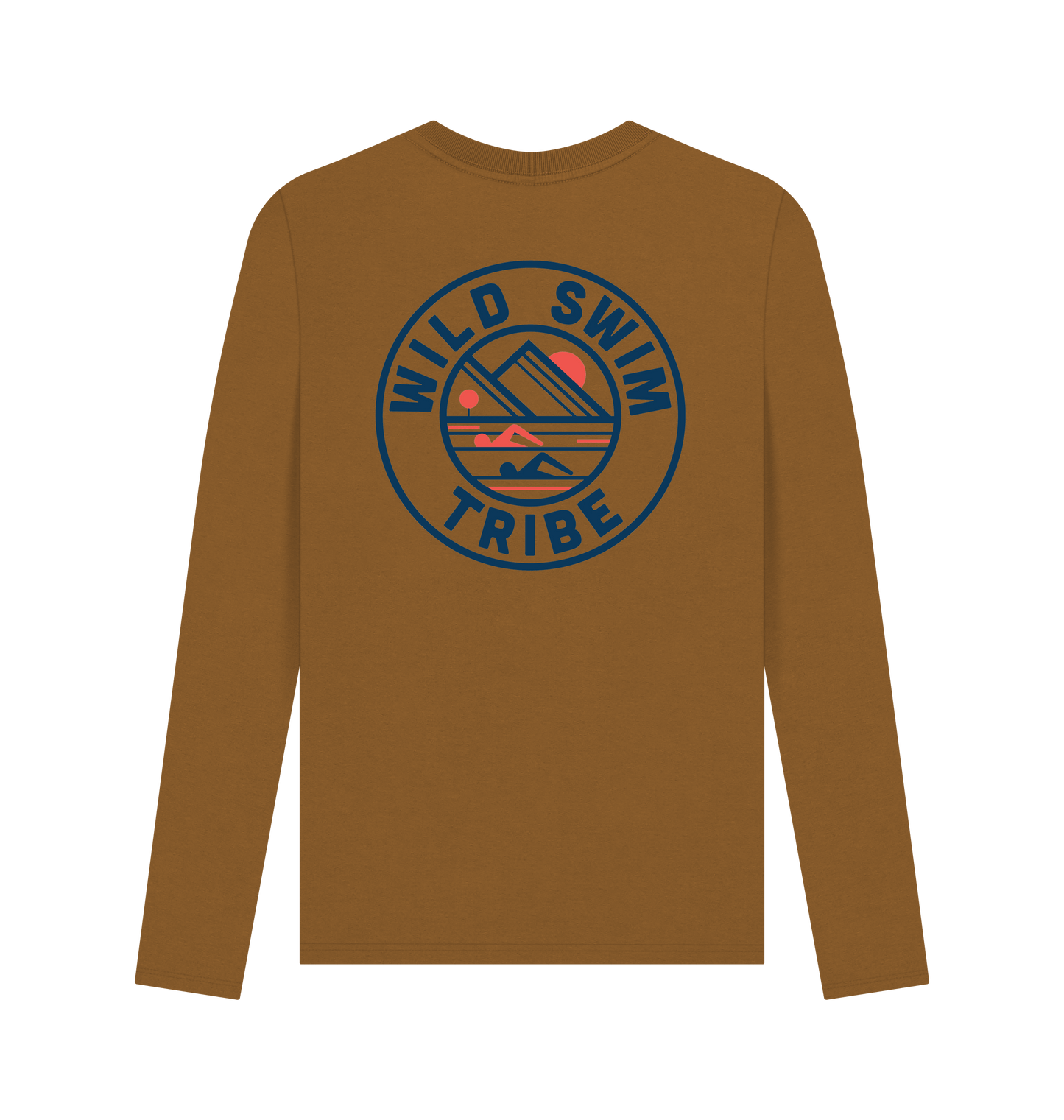 Brown Printed Long Sleeve T Shirt
