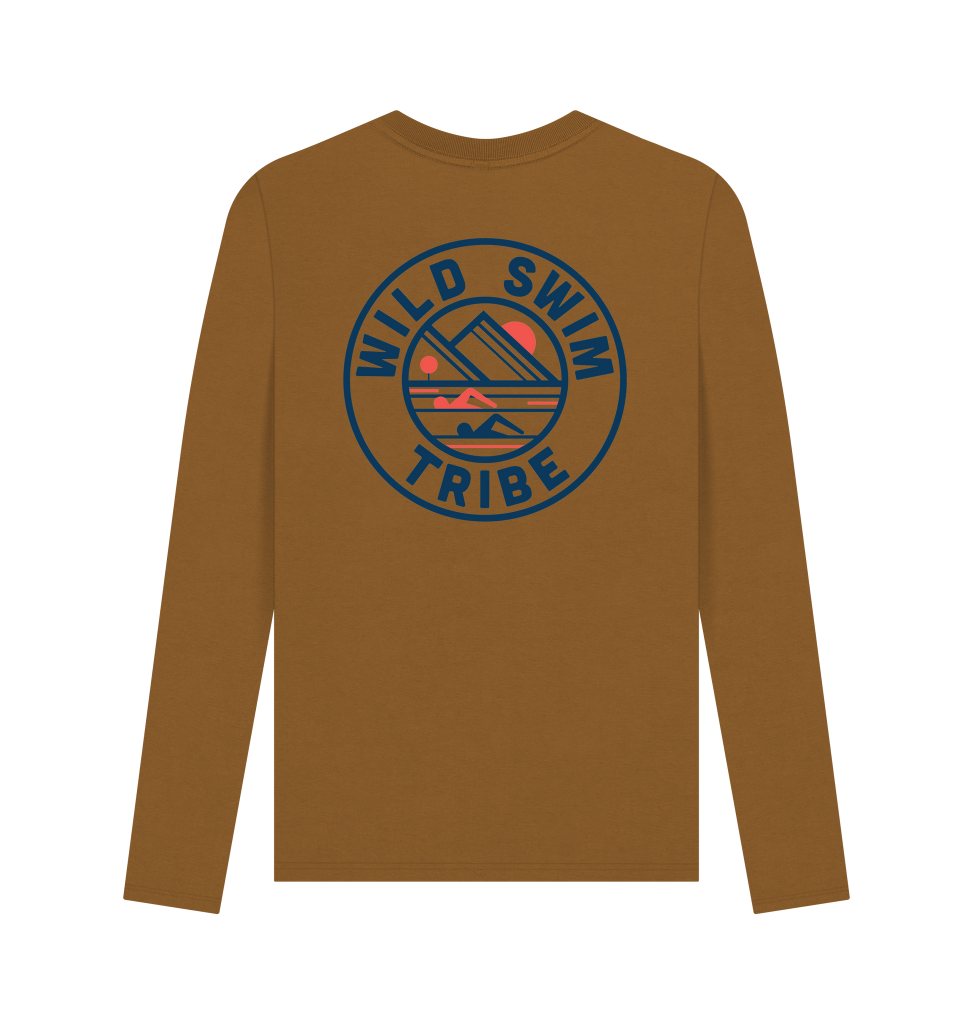 Brown Printed Long Sleeve T Shirt