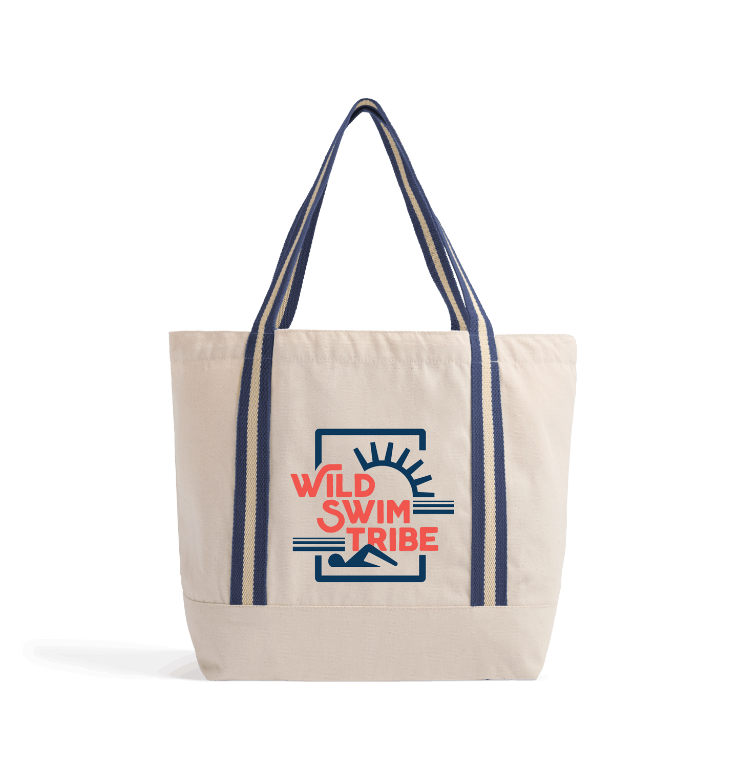 Natural/French Navy Heat Transfer Bag