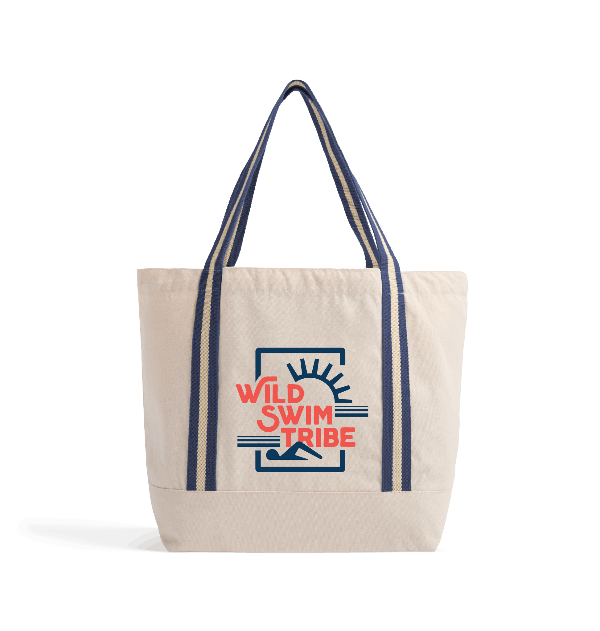 Natural/French Navy Heat Transfer Bag