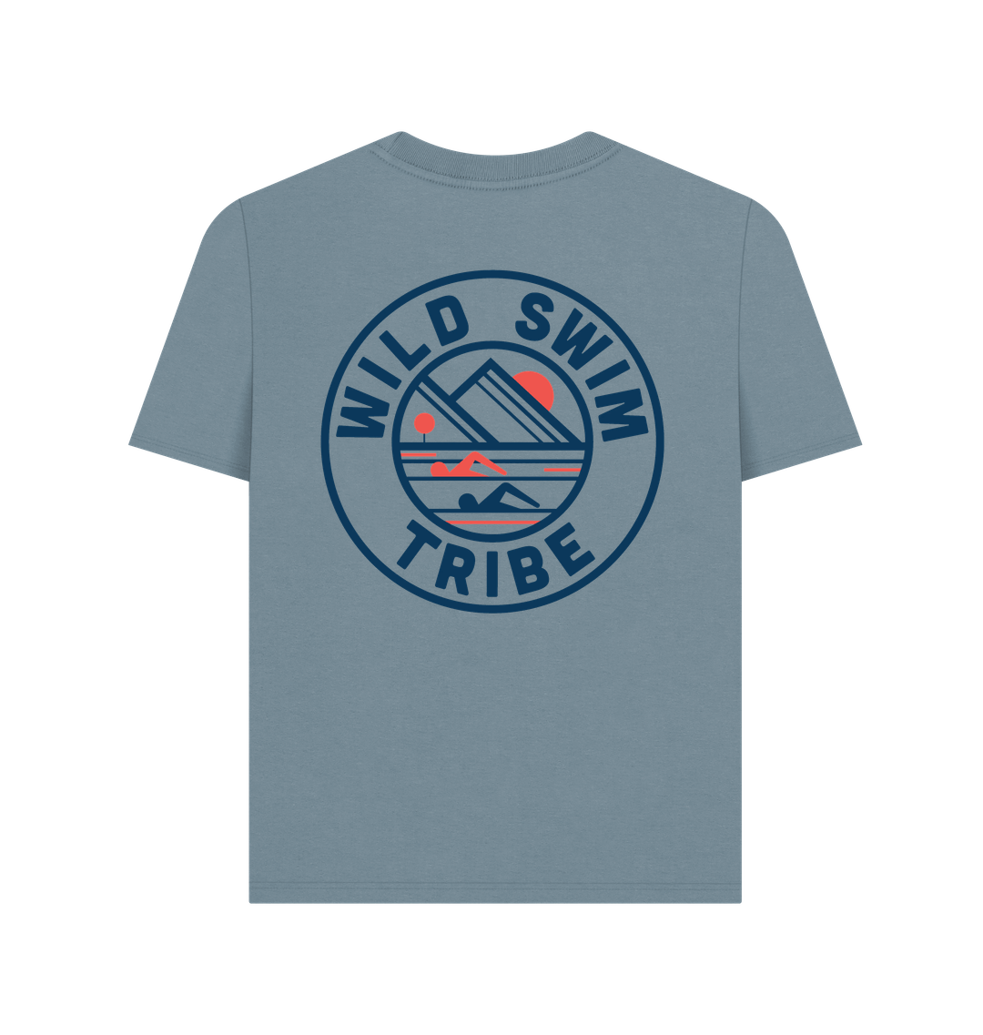 Stone Blue Printed T-shirt Back