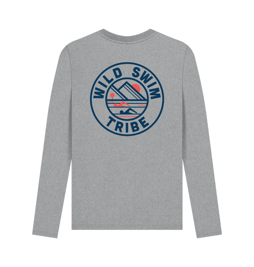 Athletic Grey Printed Long Sleeve T Shirt Back