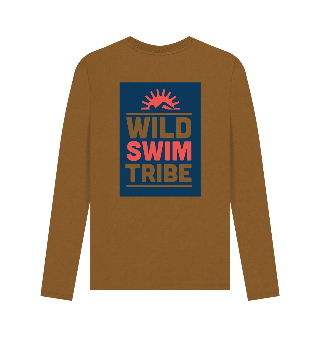 Brown Printed Long Sleeve T Shirt Back