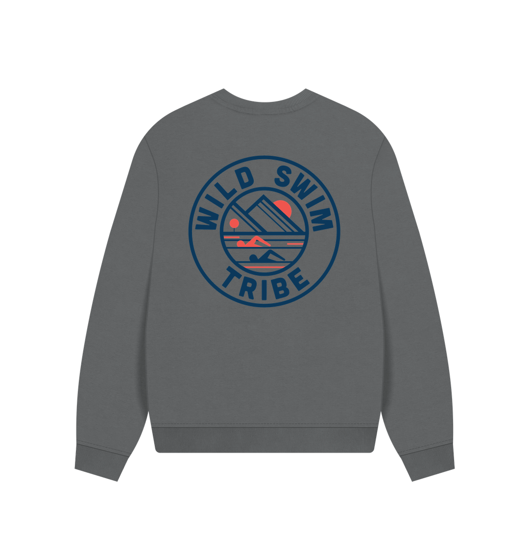 Slate Grey Printed Sweater Back