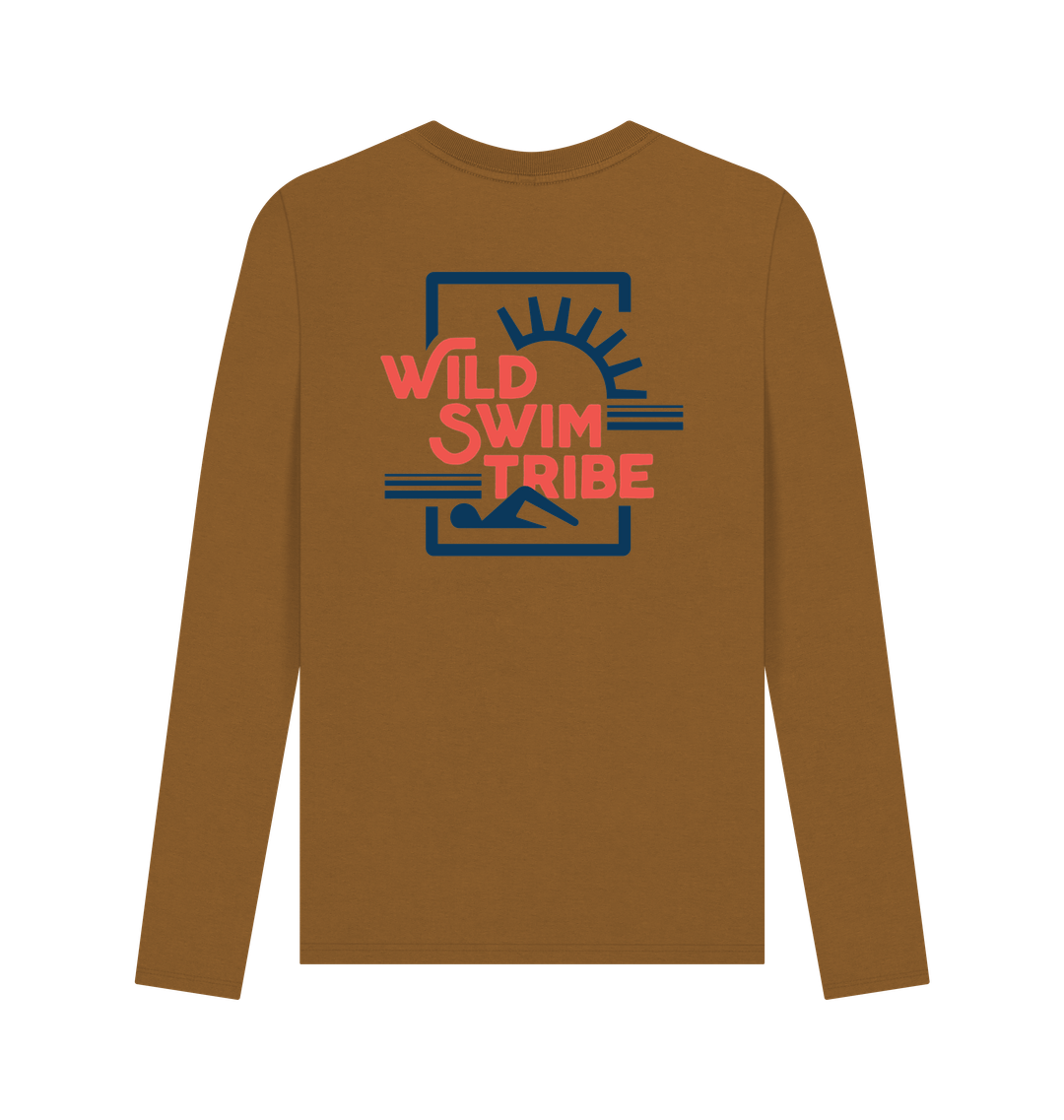 Brown Printed Long Sleeve T Shirt Back