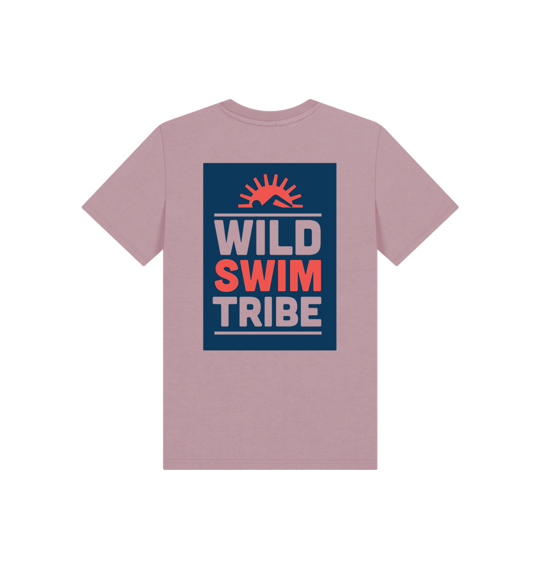 Mauve Printed Kids T-Shirt Back