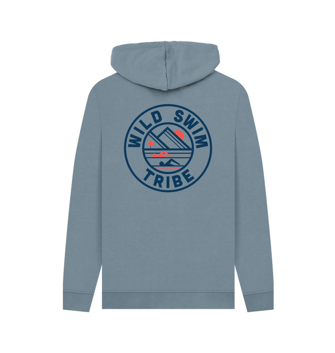 Stone Blue Printed Hoody Back
