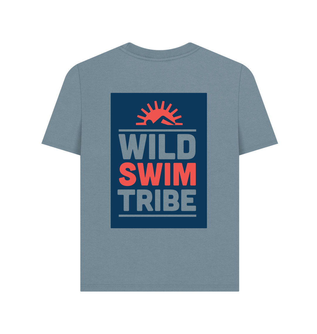 Stone Blue Printed T-shirt Back