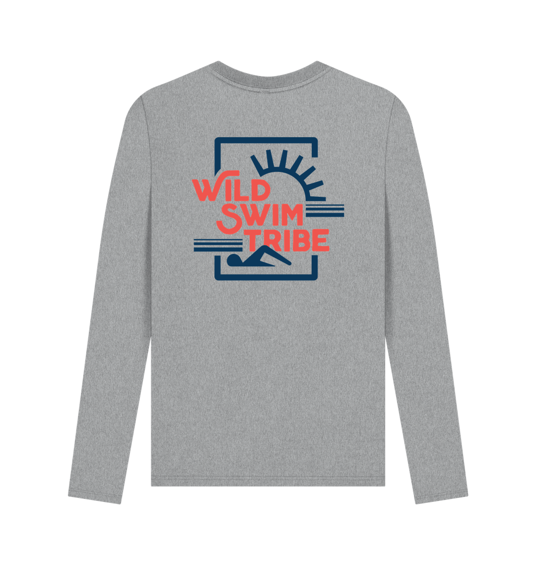 Athletic Grey Printed Long Sleeve T Shirt Back
