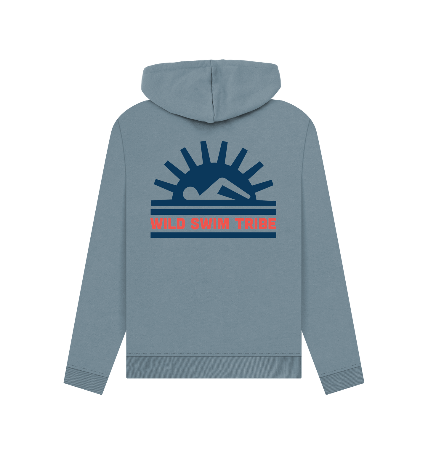 Stone Blue Printed Hoody