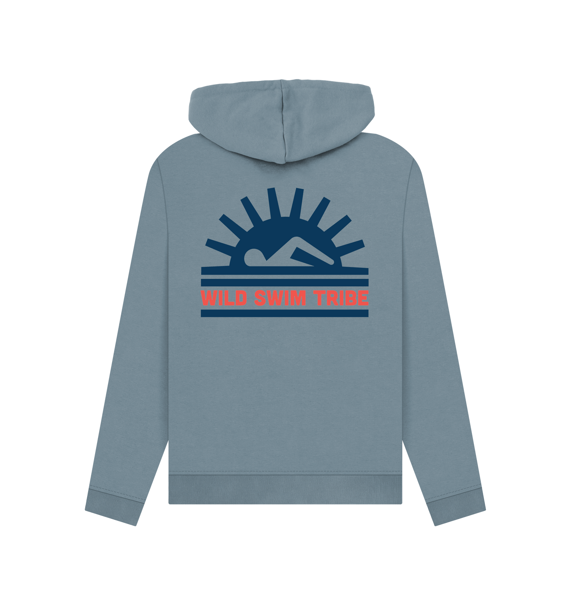 Stone Blue Printed Hoody