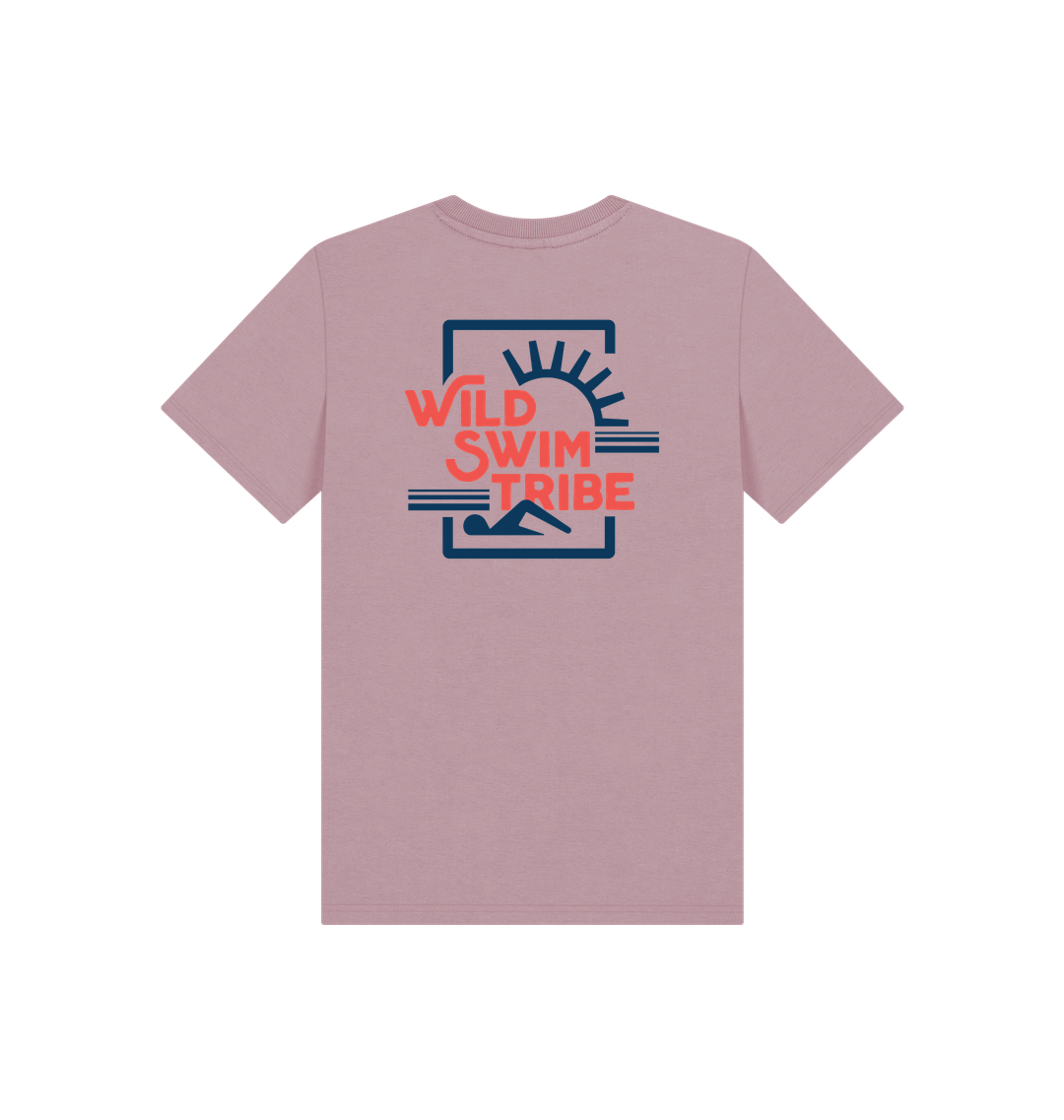 Mauve Printed Kids T-Shirt Back