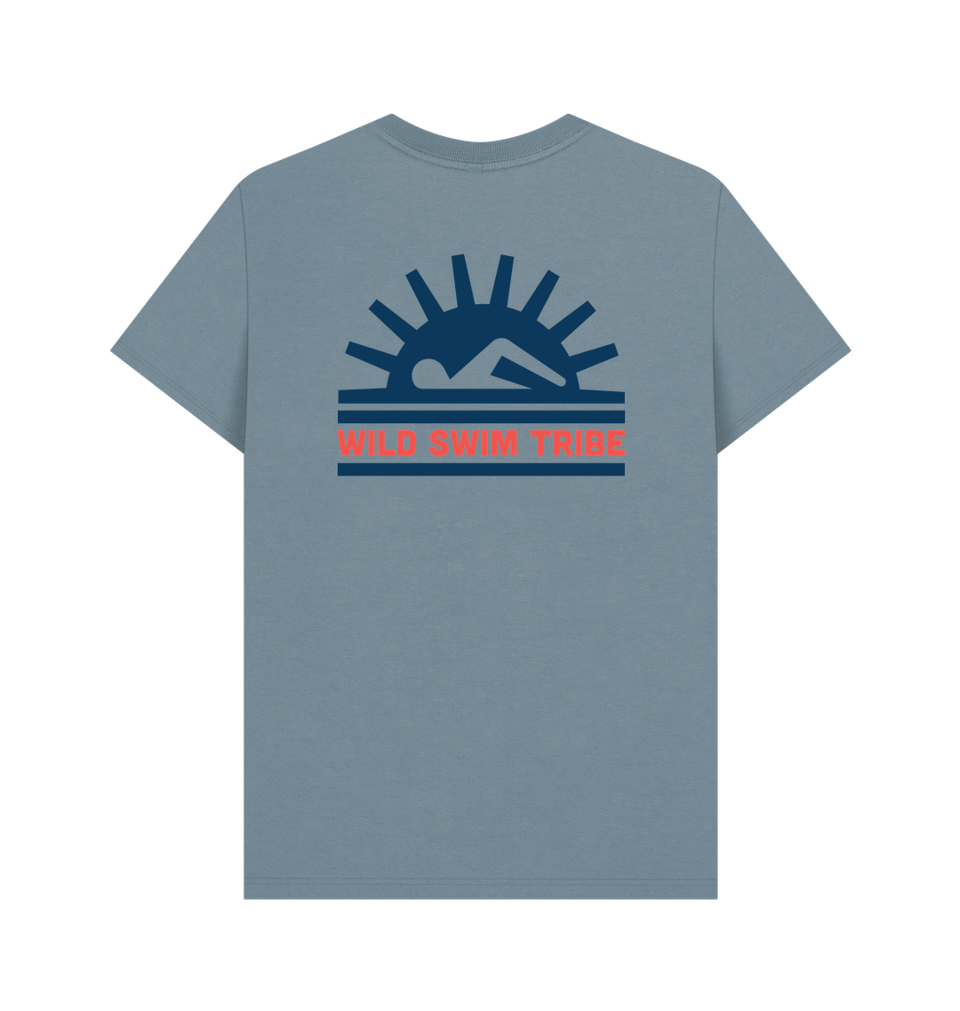 Stone Blue Printed T-shirt Back