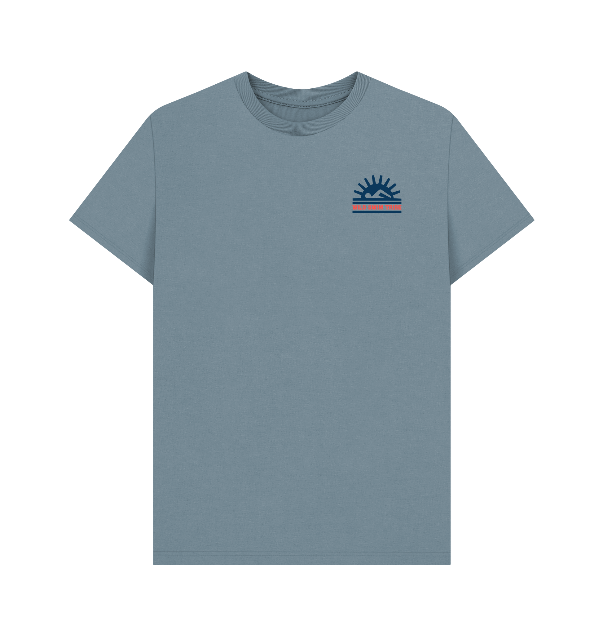 Stone Blue Printed T-shirt Front