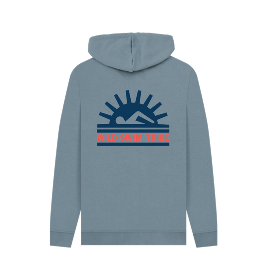 Stone Blue Printed Hoody Back