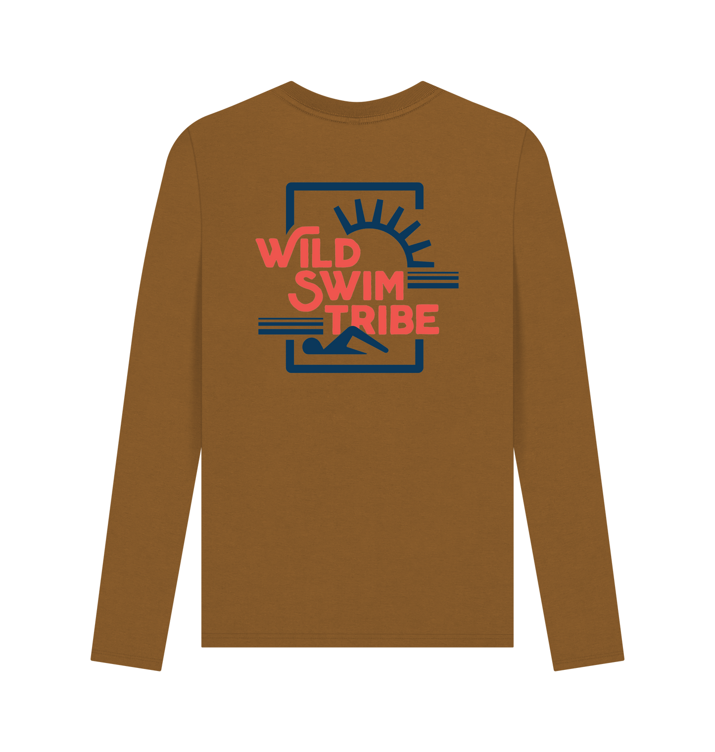 Brown Printed Long Sleeve T Shirt