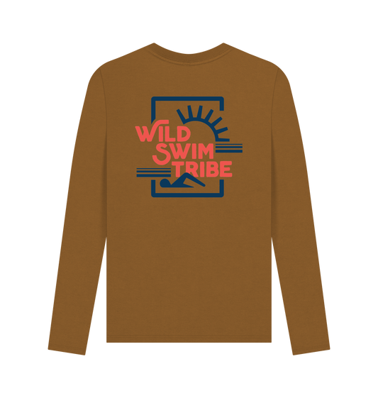 Brown Printed Long Sleeve T Shirt