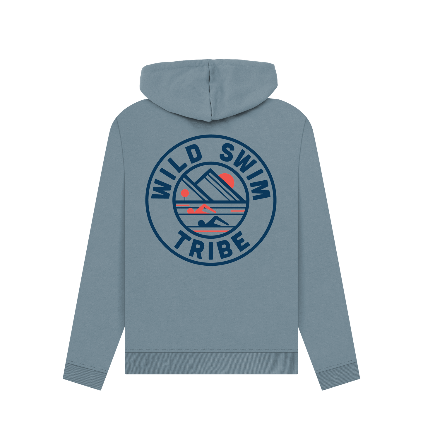 Stone Blue Printed Hoody