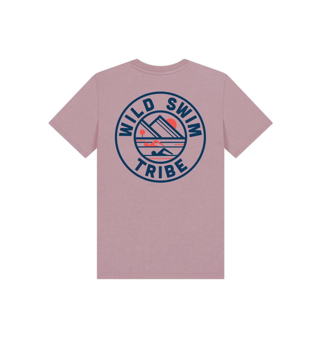 Mauve Printed Kids T-Shirt Back