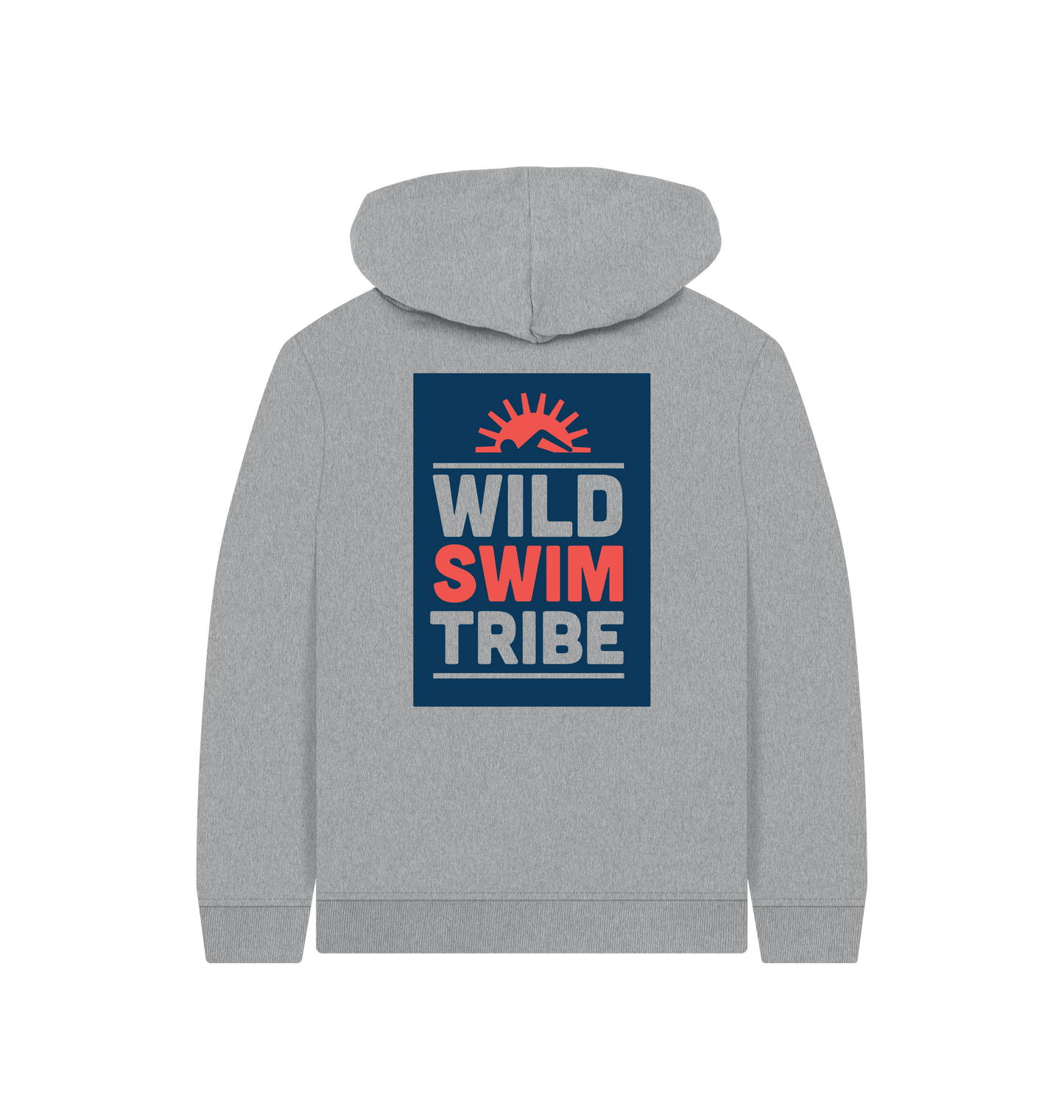 Athletic Grey Printed Kids Hoodie