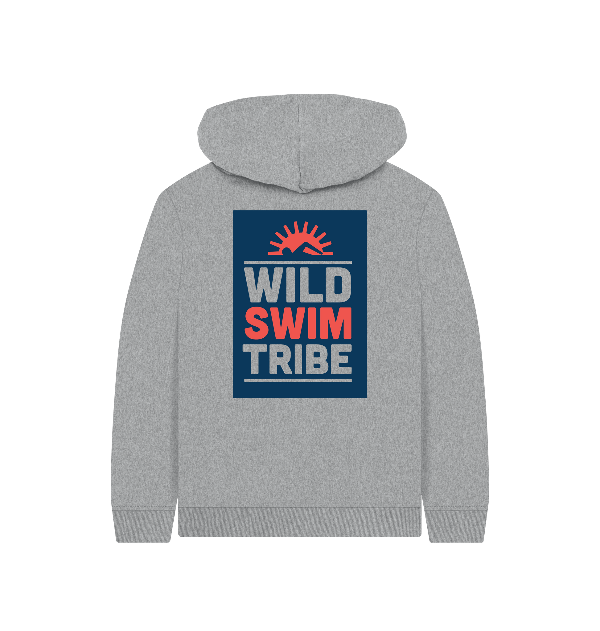 Athletic Grey Printed Kids Hoodie