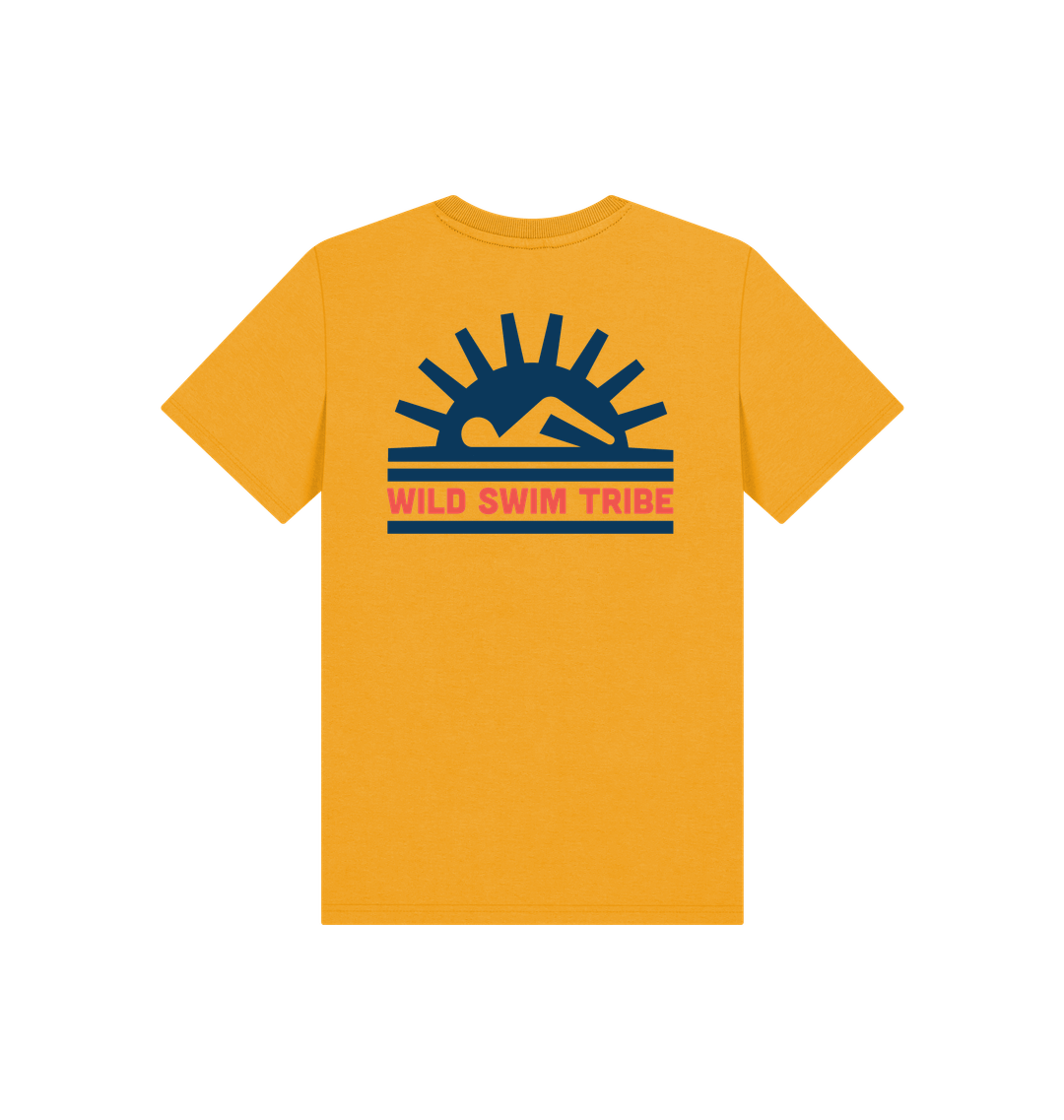 Mustard Printed Kids T-Shirt Back