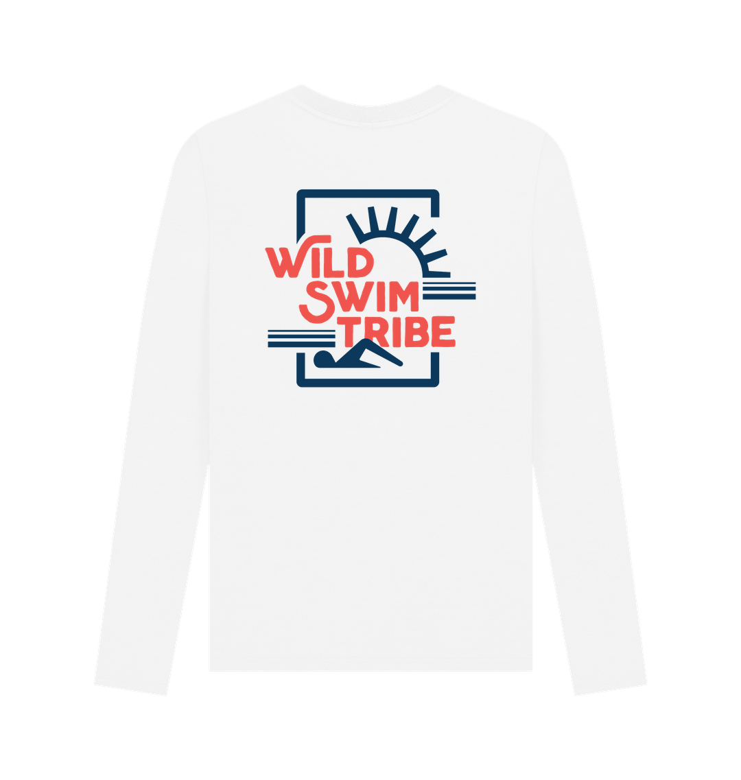 White Printed Long Sleeve T Shirt Back