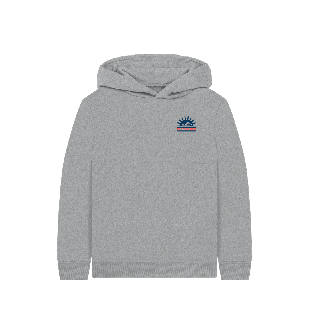 Athletic Grey Printed Kids Hoodie Front