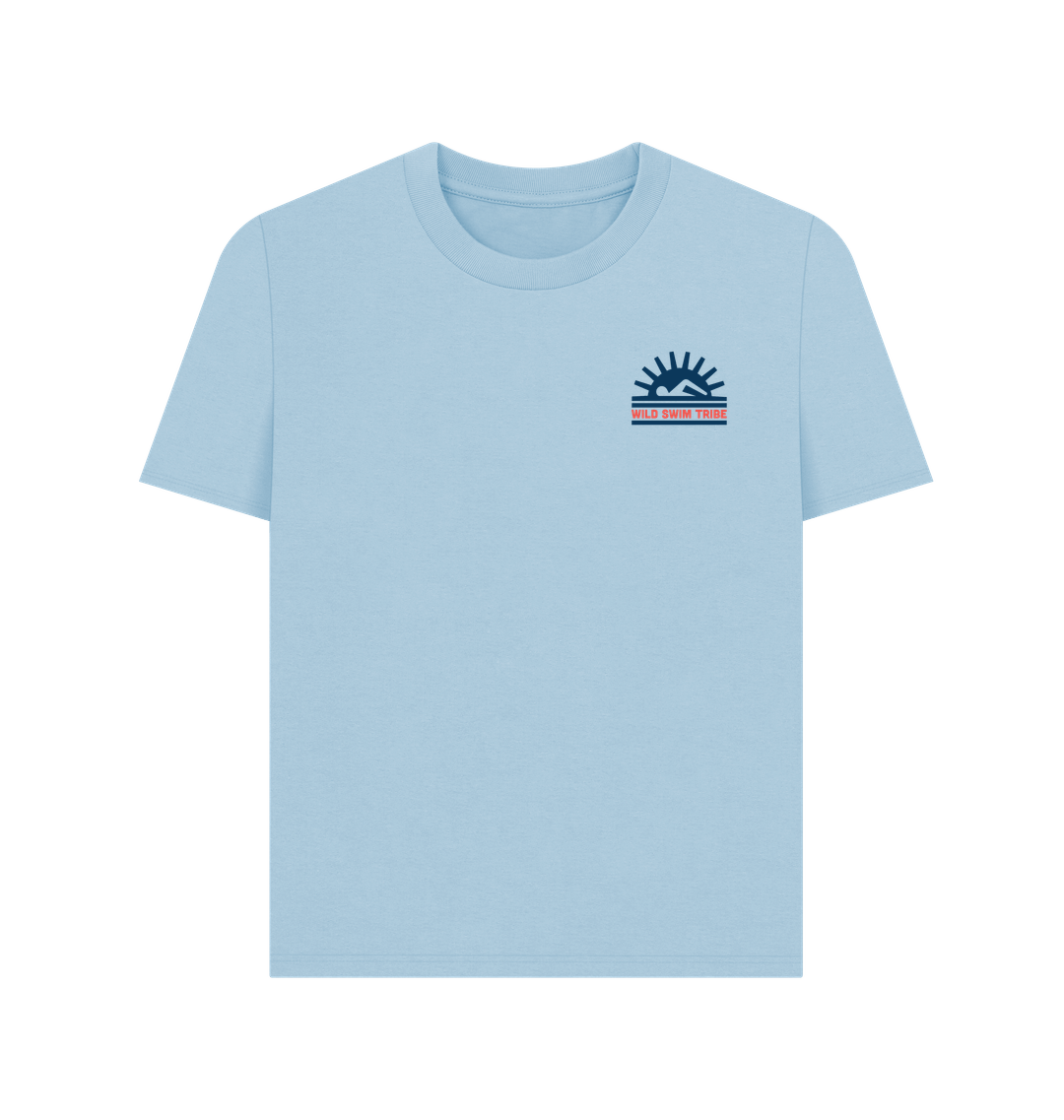 Milky Blue Printed T-shirt Front