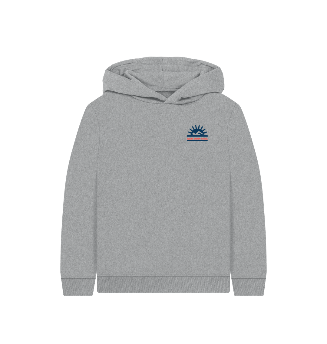Athletic Grey Printed Kids Hoodie Front