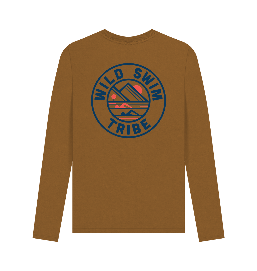 Brown Printed Long Sleeve T Shirt Back